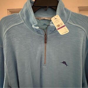 TOMMY BAHAMA TOBAGO BAY HALF ZIP 5249-BLUE SKY MEN’s Big & Tall 2XLT